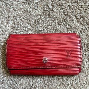 Auth LOUIS VUITTON Epi red key holder For Parts